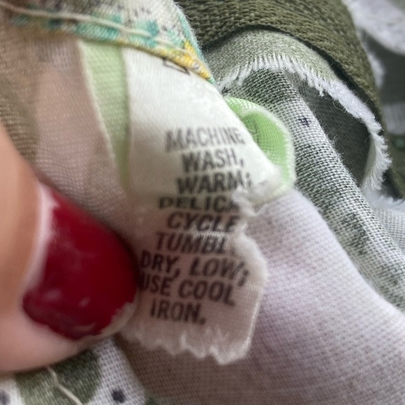 Vintage 70’s Maxi Dress Winged Laced Sleeves 24” waist - Picture 13 of 14